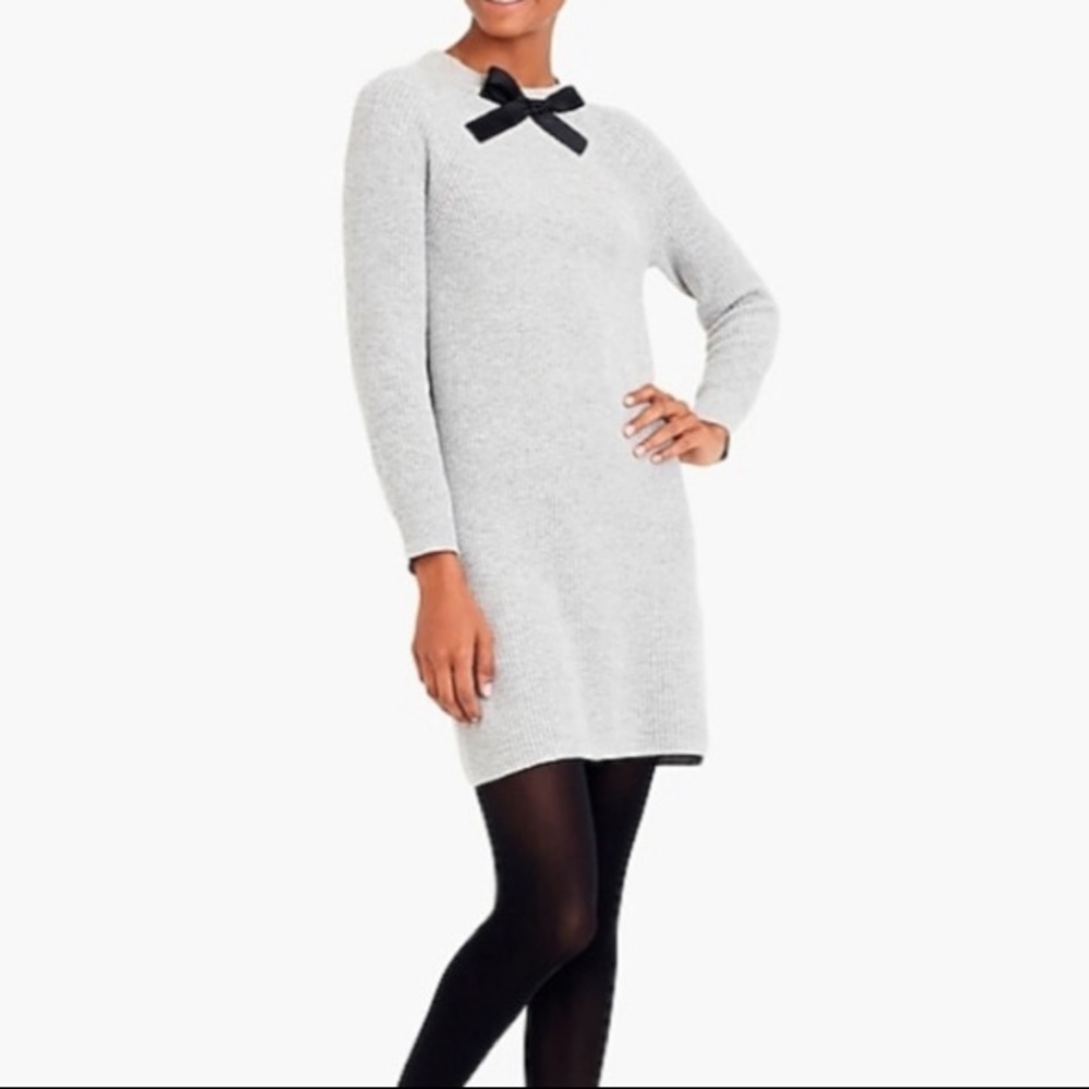 J.Crew Grey sweater dress with black bow